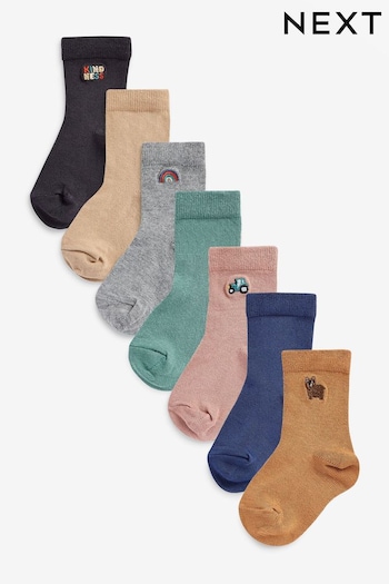 Mineral Character Cotton Rich Socks 7 Pack (A13390) | £9 - £11