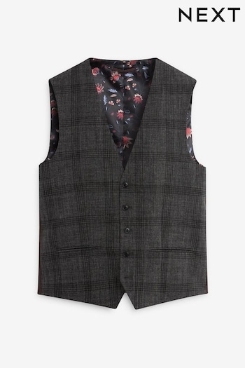 Charcoal Grey Check Suit Waistcoat (A13712) | £45