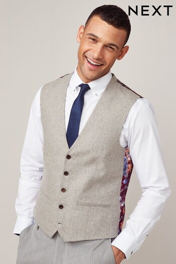 Taupe Donegal Suit Waistcoat (A13725) | £59