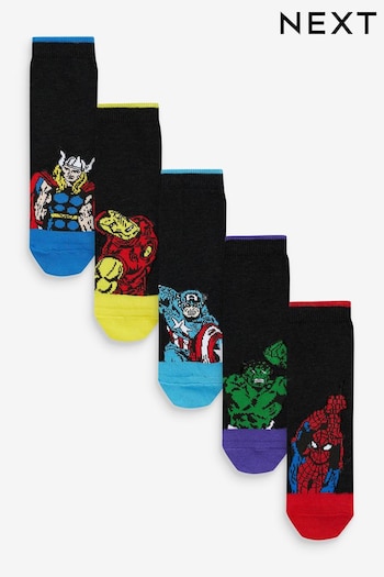 Black Marvel Avengers 5 Pack Cotton Rich Socks (A14396) | £11.50 - £13.50
