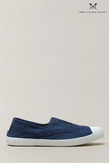 Crew Clothing Company Blue Laceless Trainers (A14563) | £39
