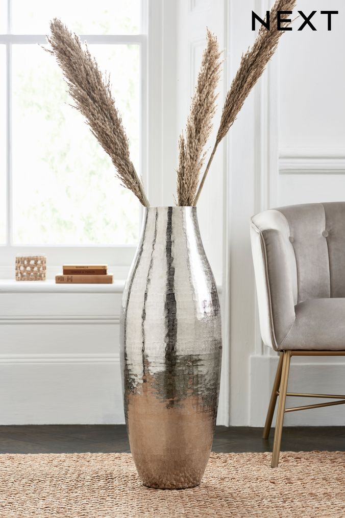 Silver Extra Large Metal Vase (A15030) | £99