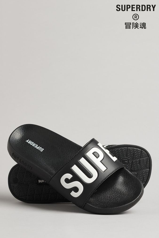 Superdry black sales sliders