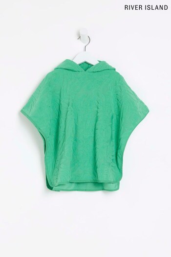 River Island Green Boys Embossed Towelling Poncho (A17891) | £22 - £23