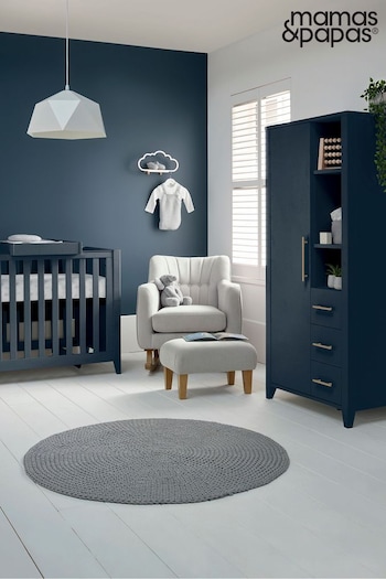 Mamas & Papas Midnight Blue Melfi 2 Piece Cot Bed Set with Compact Storage Wardrobe (A18273) | £889