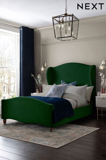 Opulent Velvet Bottle Green Phoebe Upholstered Bed Frame (A18558) | £699
