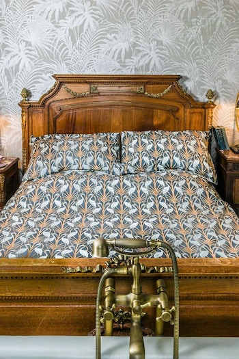 The Chateau by Angel Strawbridge Blue Nouveau Heron Duvet Cover and Pillowcase Set (A18645) | £45 - £85