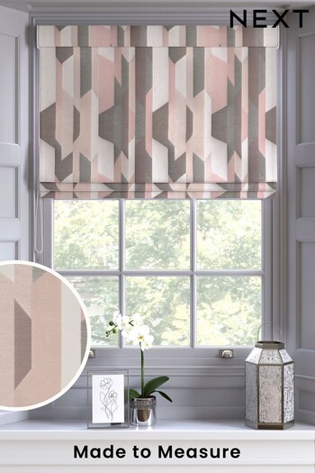 Pink Abstract Geo Made to Measure Roman Blind (A18694) | £44