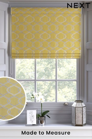 Ochre Yellow Chain Geo Made to Measure Roman Blind (A18695) | £42
