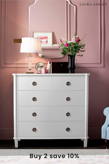 Laura Ashley Pale Steel Henshaw Two+Three Drawers Chest (A18921) | £905