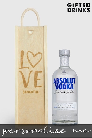Personalised with Love Gift Box with Absolut Vodka by Gifted Drinks (A19093) | £60