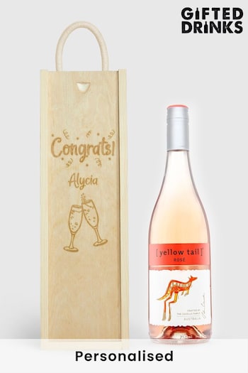 Personalised Congratulations Gift Box with Rose Wine by Gifted Drinks (A19094) | £36