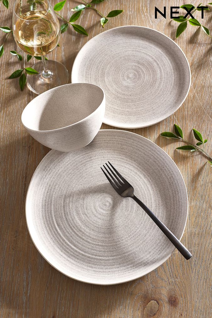 Set of 4 Stone Kya Dinnerware 12 Piece Dinner Set (A19101) | £60