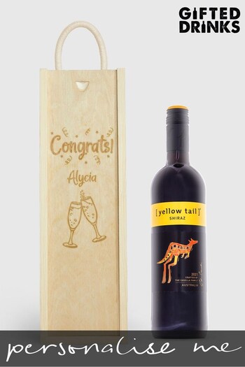 Personalised Congratulations Gift Box with Red Wine by Gifted Drinks (A19108) | £36