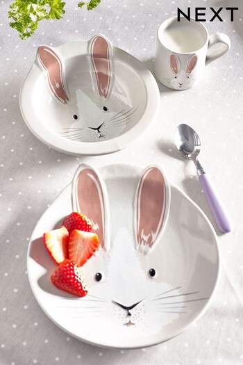 Grey Rabbit Kids 3 Piece Ceramic Dinner Set (A19110) | £24