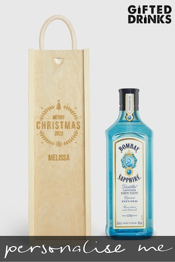 Personalised Merry Christmas Gift Box With Bombay Sapphire by Gifted Drinks (A19118) | £60