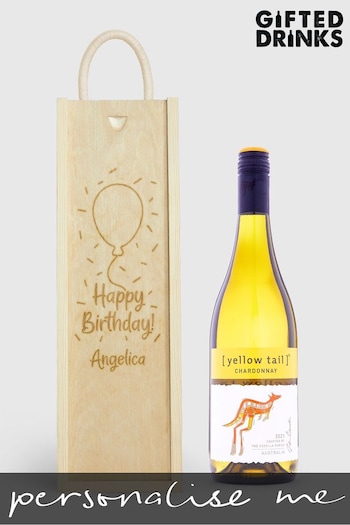 Personalised Happy Birthday Gift Box With White Wine by Gifted Drinks (A19142) | £36