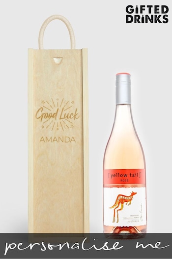 Personalised Good Luck Gift Box With Rose Wine by Gifted Drinks (A19145) | £36