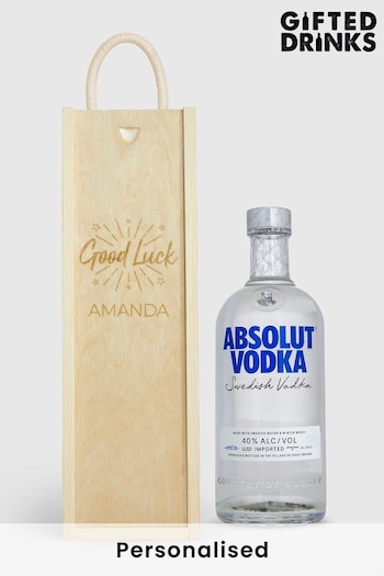 Personalised Good Luck Gift Box With Absolut Vodka by Gifted Drinks (A19146) | £60