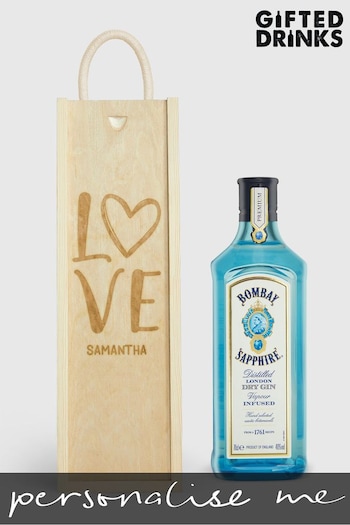 Personalised With Love Gift Box With Bombay Sapphire by Gifted Drinks (A19252) | £60