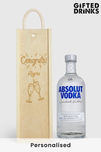Personalised Congratulations Gift Box With Absolut Vodka by Gifted Drinks (A19255) | £60