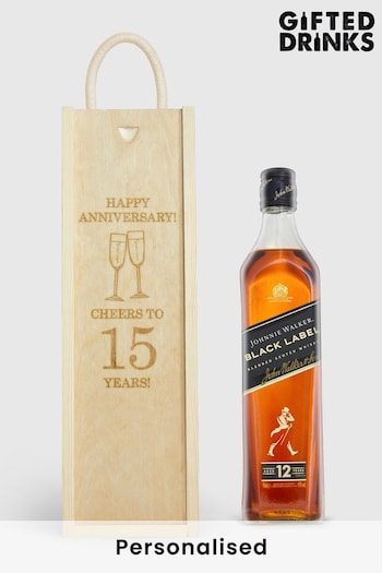 Personalised Happy Anniversary Gift Box with Johnnie Walker by Gifted Drinks (A19269) | £60