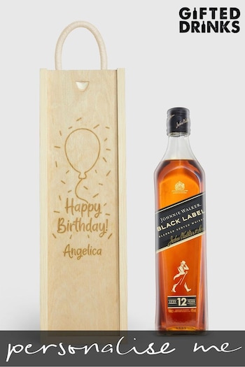Personalised Happy Birthday Gift Box with Johnnie Walker by Gifted Drinks (A19280) | £60