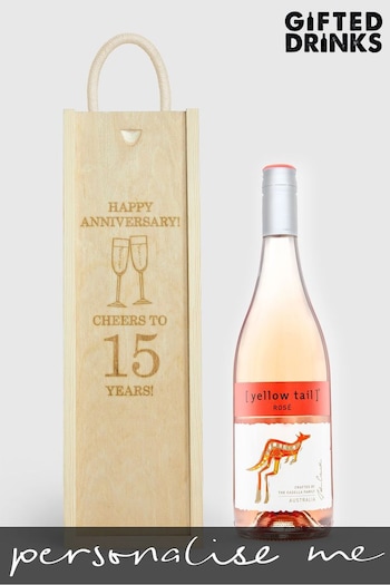 Personalised Happy Anniversary Gift Box with Rose Wine by Gifted Drinks (A19365) | £36