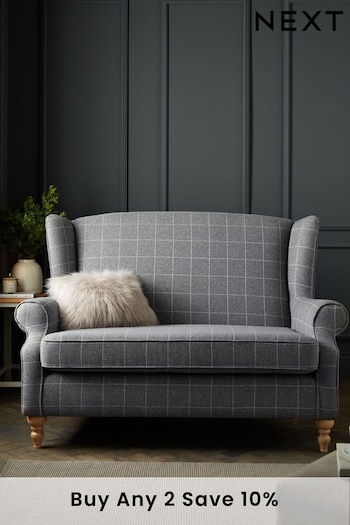 Tweedy Check Lawson Mid Grey Sherlock Small Sofa (A19428) | £725
