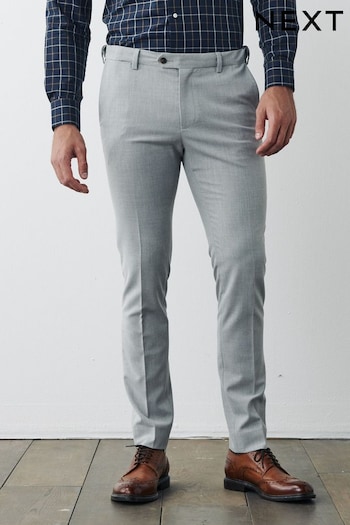 Light Grey Skinny Motion Flex Stretch Suit: Trousers (A20206) | £40