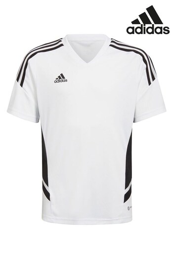 adidas bb9tis White/Black Condivo 22 Junior Jersey T-Shirt (A21164) | £18