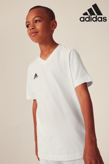 adidas White Entrada 22 Junior T-Shirt (A21189) | £12