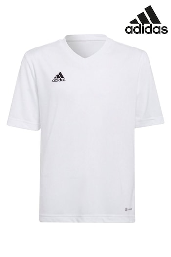 adidas White Entrada 22 Junior T-Shirt (A21191) | £12