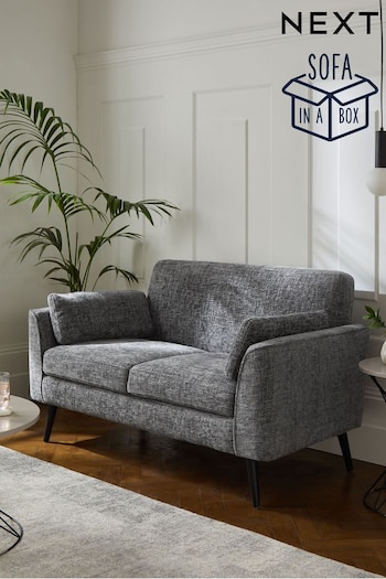 Chunky Chenille Dark Grey Mila Compact 2 Seater 'Sofa In A Box' (A23609) | £490