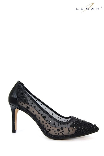 Lunar Black Argo Mesh Court Shoes (A23804) | £67