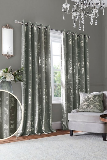 Laura Ashley Steel Grey Josette Curtains (A24152) | £105 - £190