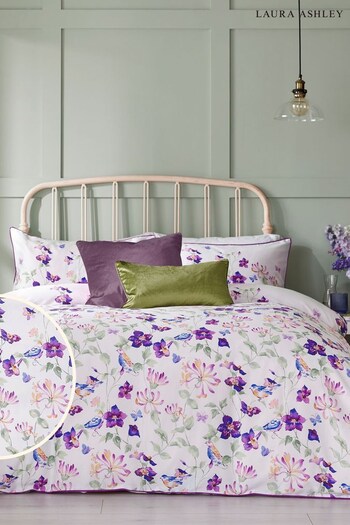 Laura Ashley Violet Purple Elmswell Duvet Cover and Pillowcase Set (A24277) | £70 - £120