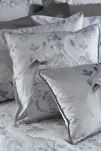 Laura Ashley Silver Tregaron Emboidered Cushion (A24281) | £55