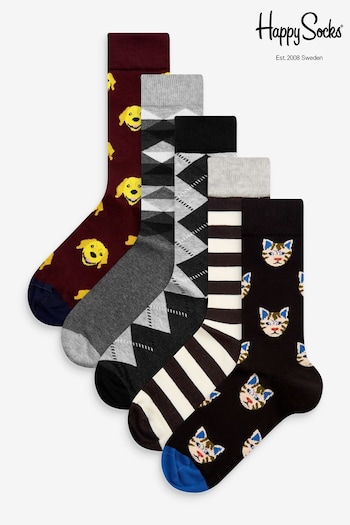 HS by Happy Socks Cats & Dogs Socks 5 Pack (A26211) | £16