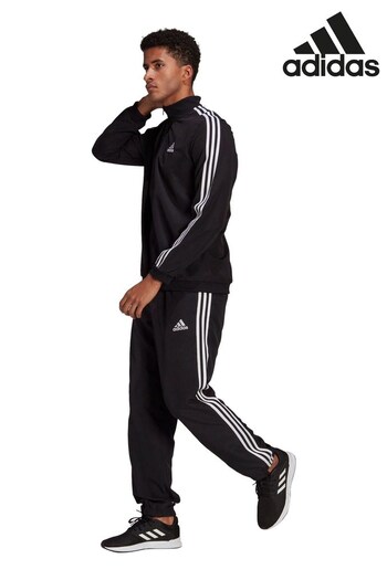 adidas Black Sportswear AEROREADY Essentials Regular-Fit 3-Stripes Tracksuit (A26402) | £55