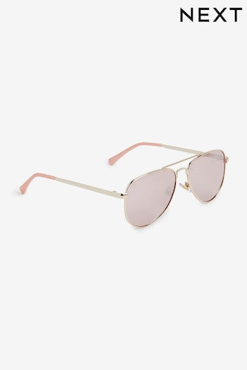 Rose Gold Aviator Style grey Sunglasses (A26783) | £7 - £8