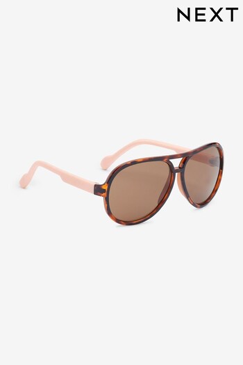 Tortoiseshell Brown Plastic Aviator Style rectangle-frame Sunglasses (A26836) | £6 - £8