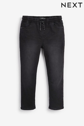 Pull-On Waist Black Regular Fit Jersey Stretch Jeans With Adjustable Waist (3-16yrs) (A27845) | £12 - £17