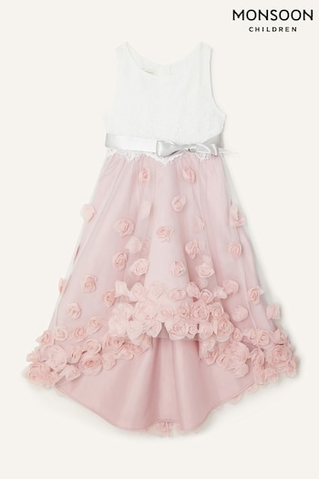 Monsoon Pink Ianthe 3D Flower Dress (A28293) | £65 - £75