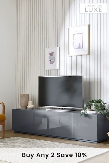 Grey Sloane Glass Collection Luxe Up to 80" TV Stand (A28873) | £699