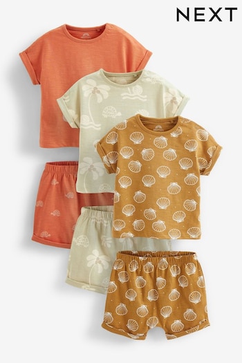 Green/Yellow Safari Baby T-Shirts And Shorts 6 Piece Set (A28893) | £24 - £26