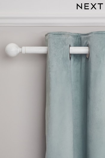 White Ball Finial Extendable Curtain 19mm Pole Kit (A28953) | £18 - £28