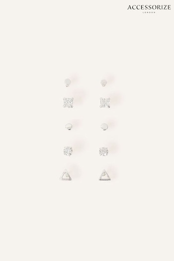 Accessorize Sterling Silver Shape Studs 5 Pack (A29021) | £20