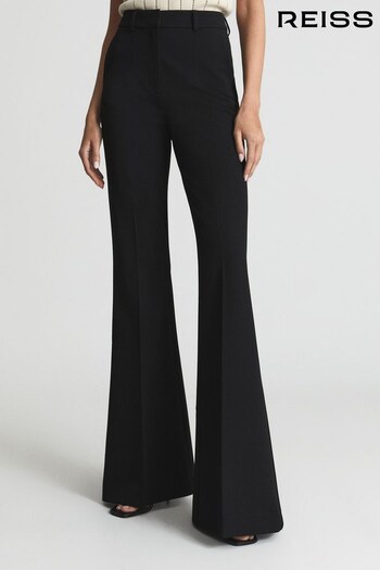 Reiss Black Effie Petite Extreme Flare Trousers (A31013) | £138