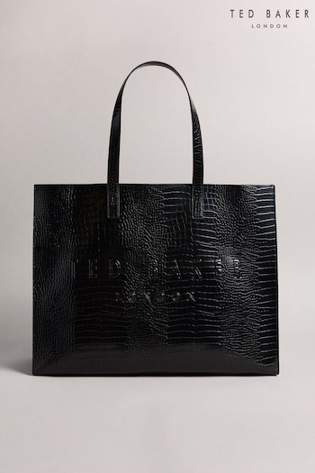 Ted Baker Black Allicon Croc Effect Detail Ew Icon Bag (A31236) | £65
